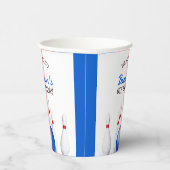 おもしろい赤と青のボーリング子供の誕生日 紙コップ (右)