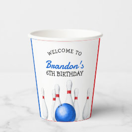おもしろい赤と青のボーリング子供の誕生日 紙コップ