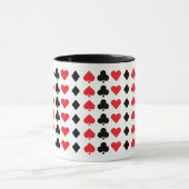 おもしろい赤と黒のトランプが記号に適合 マグカップ (中央)