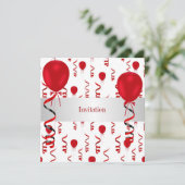 おもしろい赤バルーン特殊パーティーイベント 招待状 (スタンド正面)