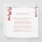 おもしろい赤バルーン特殊パーティーイベント 招待状 (裏面)