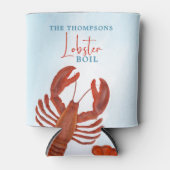 おもしろい赤モダンロブスターボイルシーフードタイポグラフィ 缶クーラー (正面)