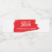 おもしろい赤油絵画卒業パーソナライズされた ペットボトルラベル (シングルラベル)