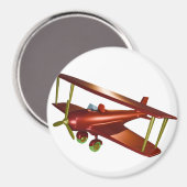 おもしろい赤飛行機航空宇宙飛行 マグネット (正面/裏面)