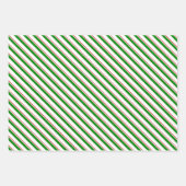 おもしろい赤、白、緑のクリスマスをテーマにしたライン ラッピングペーパーシート (正面2)