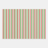 おもしろい赤、白、緑のクリスマスインスパイア ラッピングペーパーシート (正面3)
