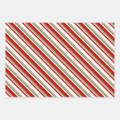 おもしろい赤、白、緑のクリスマスインスパイア ラッピングペーパーシート (正面2)