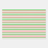 おもしろい赤、白、緑のクリスマスインスパイア ラッピングペーパーシート (正面)