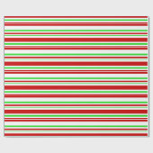 おもしろい赤、白、緑のクリスマスインスパイア ラッピングペーパー (フラット)