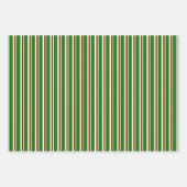 おもしろい赤、白、緑のクリスマスパターインスパイアン ラッピングペーパーシート (正面2)