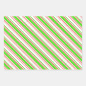 おもしろい赤、白、緑のクリスマスパターインスパイアン ラッピングペーパーシート (正面3)