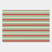 おもしろい赤、白、緑のクリスマスパターインスパイアン ラッピングペーパーシート (正面2)