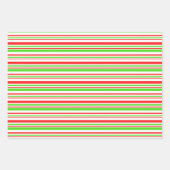 おもしろい赤、白、緑のクリスマスパターインスパイアン ラッピングペーパーシート (正面)
