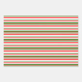 おもしろい赤、白、緑の色のクリスマスインスパイア ラッピングペーパーシート (正面3)