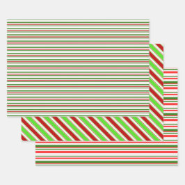 おもしろい赤、白、緑の色のクリスマスインスパイア ラッピングペーパーシート