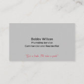 おもしろい走の配管工事請負業者の配管工事 名刺 (裏面)