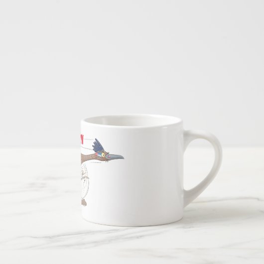 おもしろい走り鳥イラストレーション エスプレッソカップ (右)