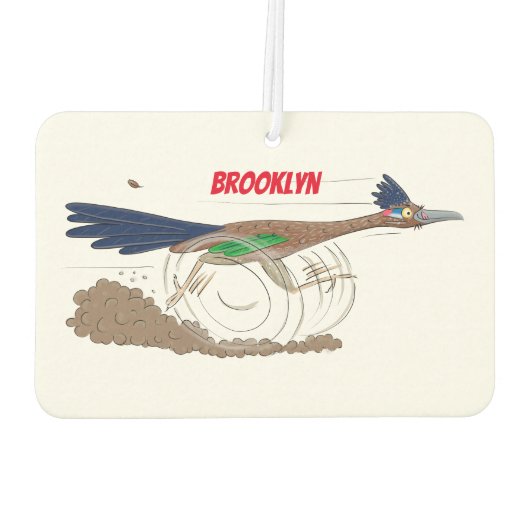 おもしろい走り鳥イラストレーション カーエアーフレッシュナー (裏面)