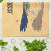 おもしろい走り鳥イラストレーション キッチンタオル (折り畳み)