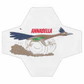 おもしろい走り鳥イラストレーション サッカーボール (フラット)