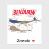 おもしろい走り鳥イラストレーション シール (シート)