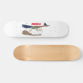 おもしろい走り鳥イラストレーション スケートボード (横)