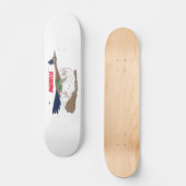 おもしろい走り鳥イラストレーション スケートボード (正面)