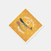 おもしろい走り鳥イラストレーション スタンダードカクテルナプキン (角)