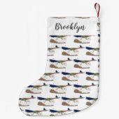 おもしろい走り鳥イラストレーション スモールクリスマスストッキング (裏面)