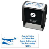 おもしろい走り鳥イラストレーション セルフインキングスタンプ (インサイチュ)