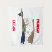 おもしろい走り鳥イラストレーション タペストリー (正面)