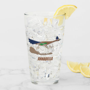 おもしろい走り鳥イラストレーション タンブラーグラス