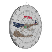 おもしろい走り鳥イラストレーション ダーツボード (正面左)