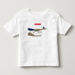 おもしろい走り鳥イラストレーション トドラーTシャツ