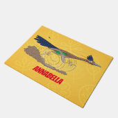 おもしろい走り鳥イラストレーション ドアマット (アングル)