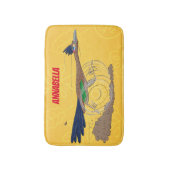 おもしろい走り鳥イラストレーション バスマット (正面縦)