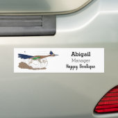 おもしろい走り鳥イラストレーション バンパーステッカー (車上)