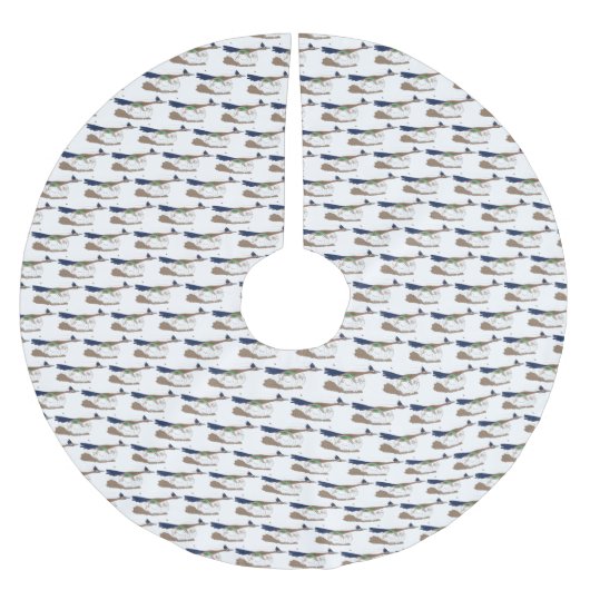 おもしろい走り鳥イラストレーション ブラッシュドポリエステルツリースカート (正面)