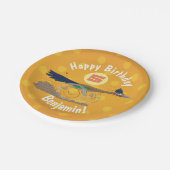 おもしろい走り鳥イラストレーション ペーパープレート (アングル)