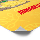 おもしろい走り鳥イラストレーション ポスター (角)