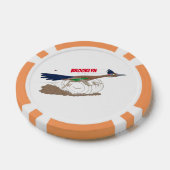 おもしろい走り鳥イラストレーション ポーカーチップ (シングル)