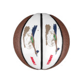 おもしろい走り鳥イラストレーション ミニバスケットボール (縦)