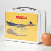 おもしろい走り鳥イラストレーション メタルランチボックス (インサイチュ)