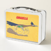 おもしろい走り鳥イラストレーション メタルランチボックス (裏面)