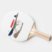 おもしろい走り鳥イラストレーション 卓球ラケット (横)