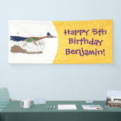 おもしろい走り鳥イラストレーション 横断幕 (トレードショー)