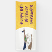 おもしろい走り鳥イラストレーション 横断幕 (縦)