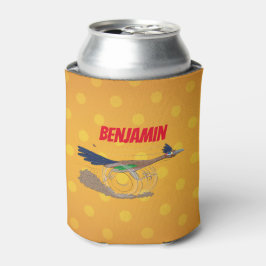 おもしろい走り鳥イラストレーション 缶クーラー