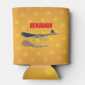 おもしろい走り鳥イラストレーション 缶クーラー (裏面)