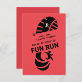 おもしろい走イベント原因慈善事業プロモーションTシャツ サンキューカード (正面/裏面)